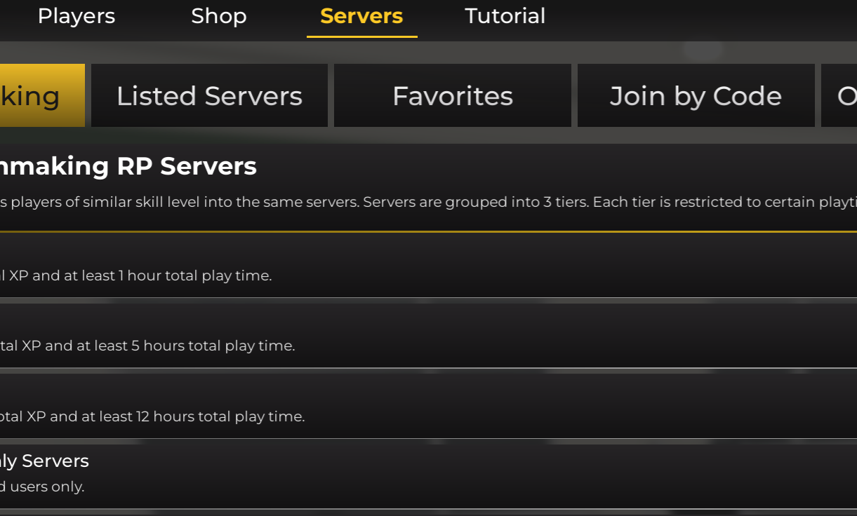 Menu Servers